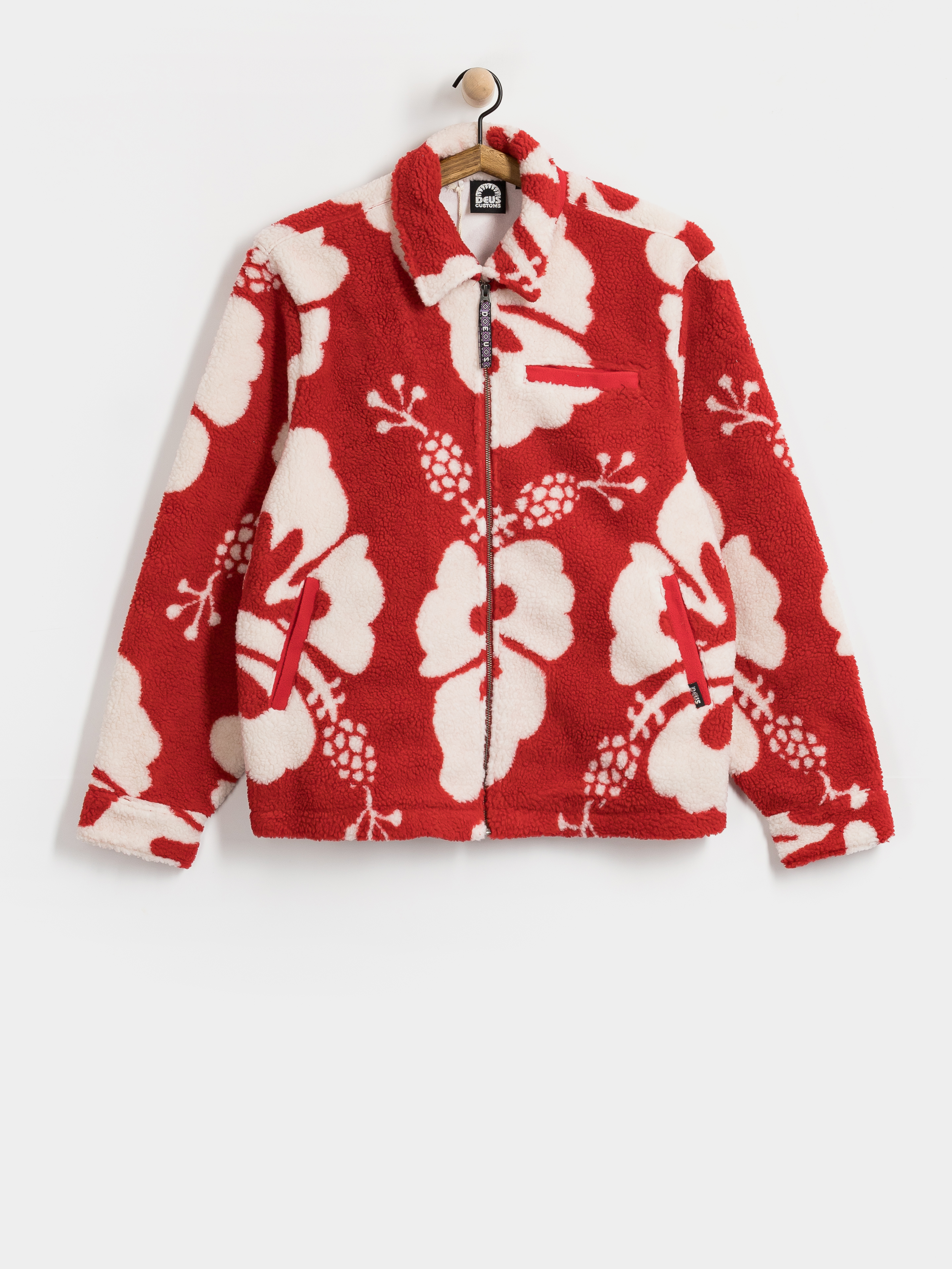 Deus Ex Machina Oahu Sherpa Jacket (cherry red)