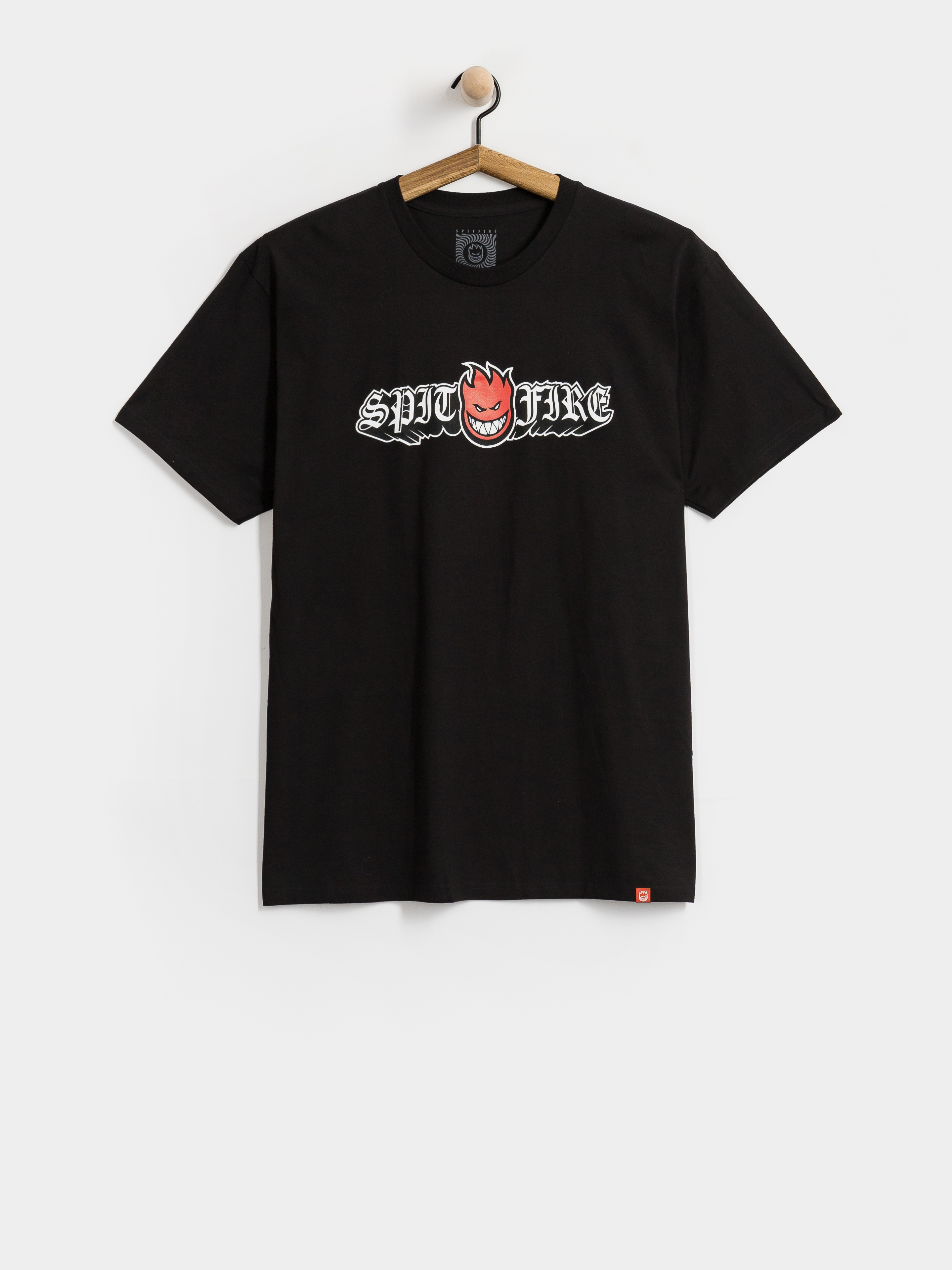 Spitfire Old E Drop Bighead T-Shirt (black w/red black&white print)