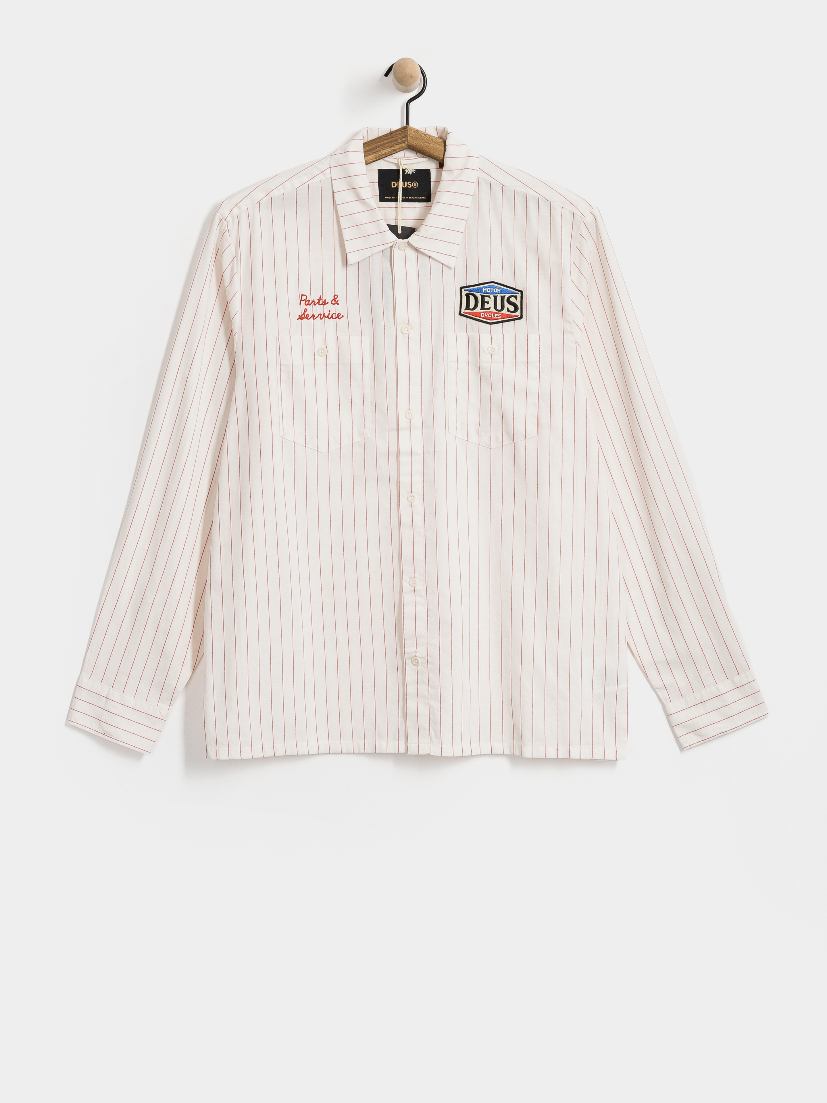 Deus Ex Machina Forecourt Stripe Hemd (vintage white)