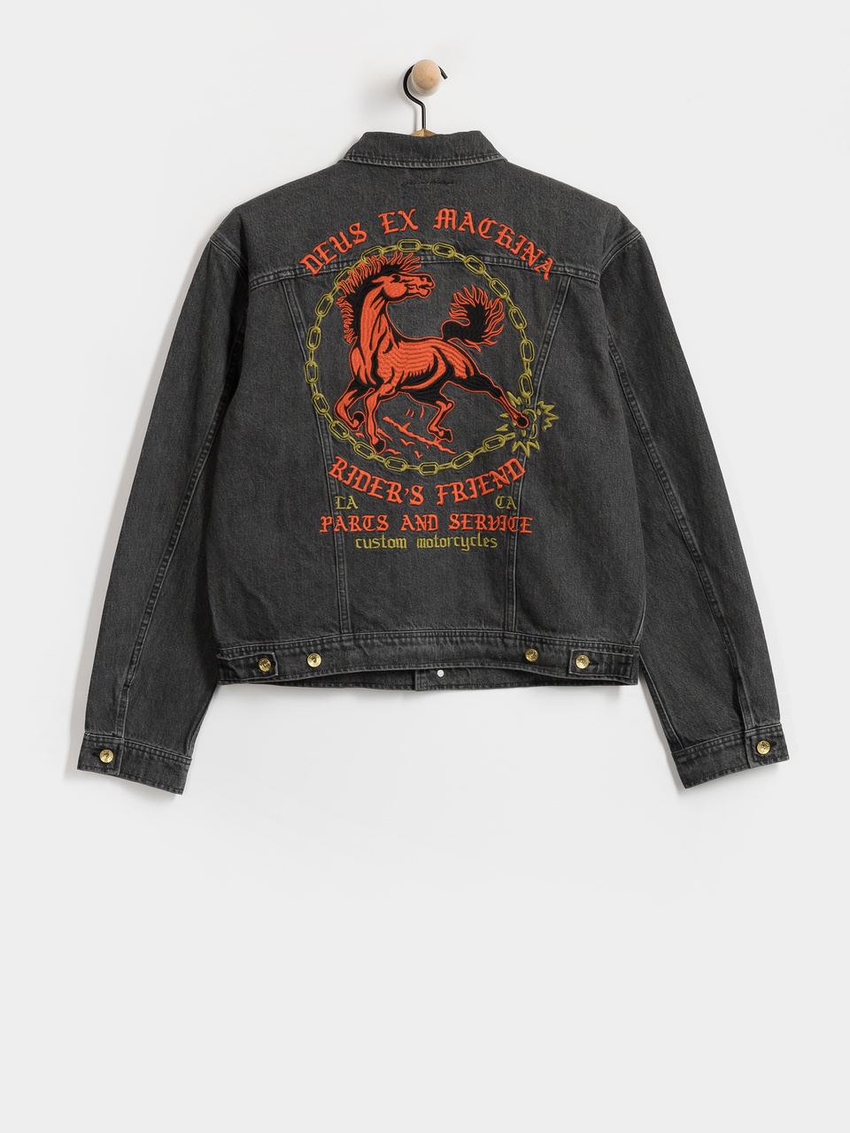 Deus Ex Machina Unchained Trucker Jacke (washed black)