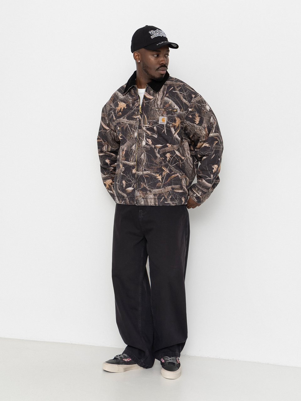 Carhartt WIP Jacke OG Detroit (camo feather tree black/black/heavy stone wash)