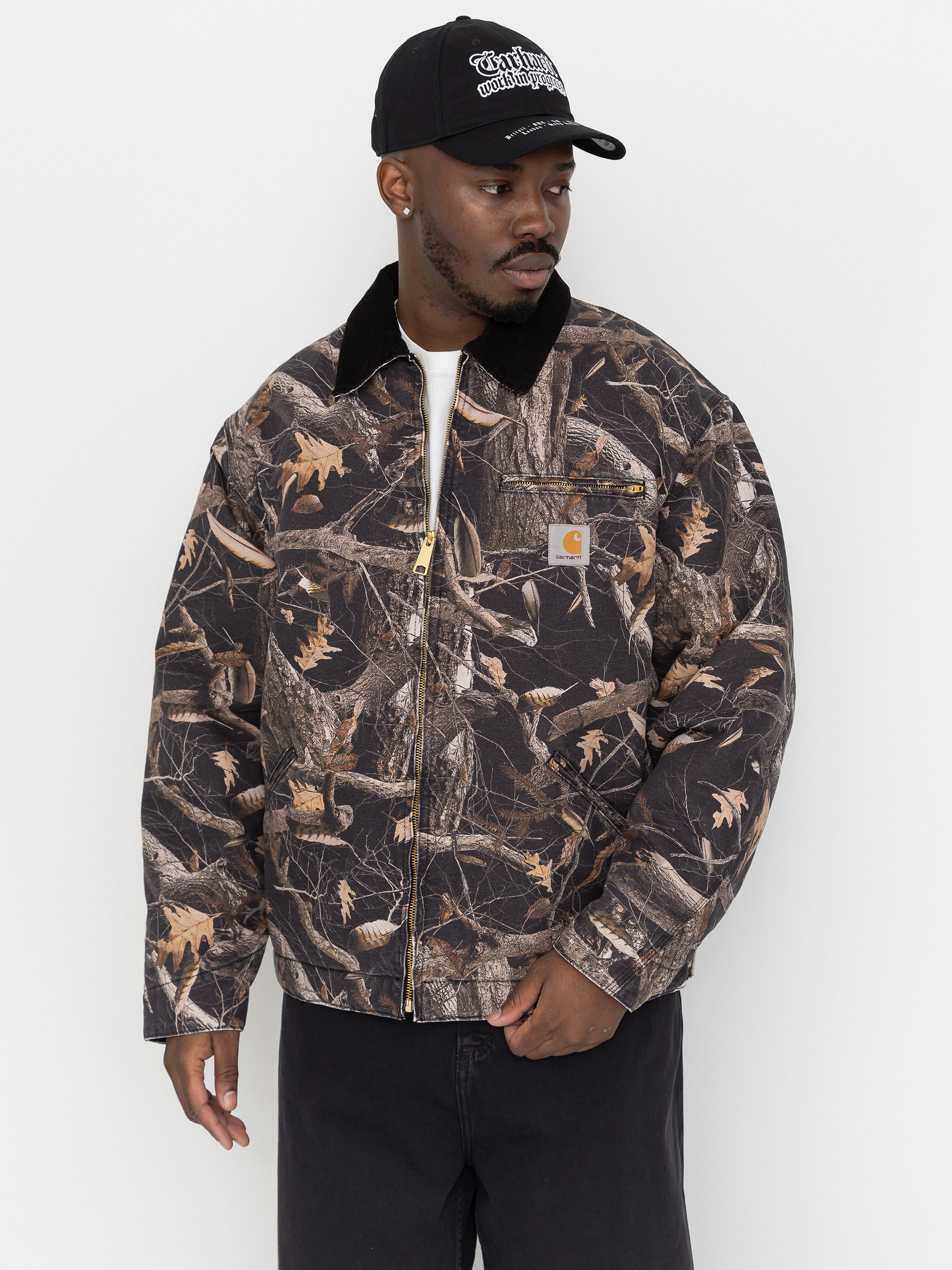 Carhartt WIP Jacke OG Detroit (camo feather tree black/black/heavy stone wash)