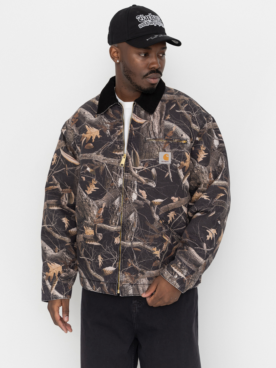 Carhartt WIP Jacket OG Detroit (camo feather tree black/black/heavy stone wash)