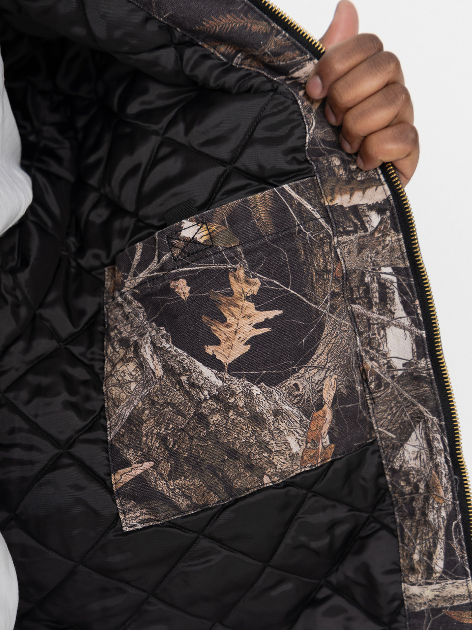 Carhartt WIP Jacke OG Detroit (camo feather tree black/black/heavy stone wash)