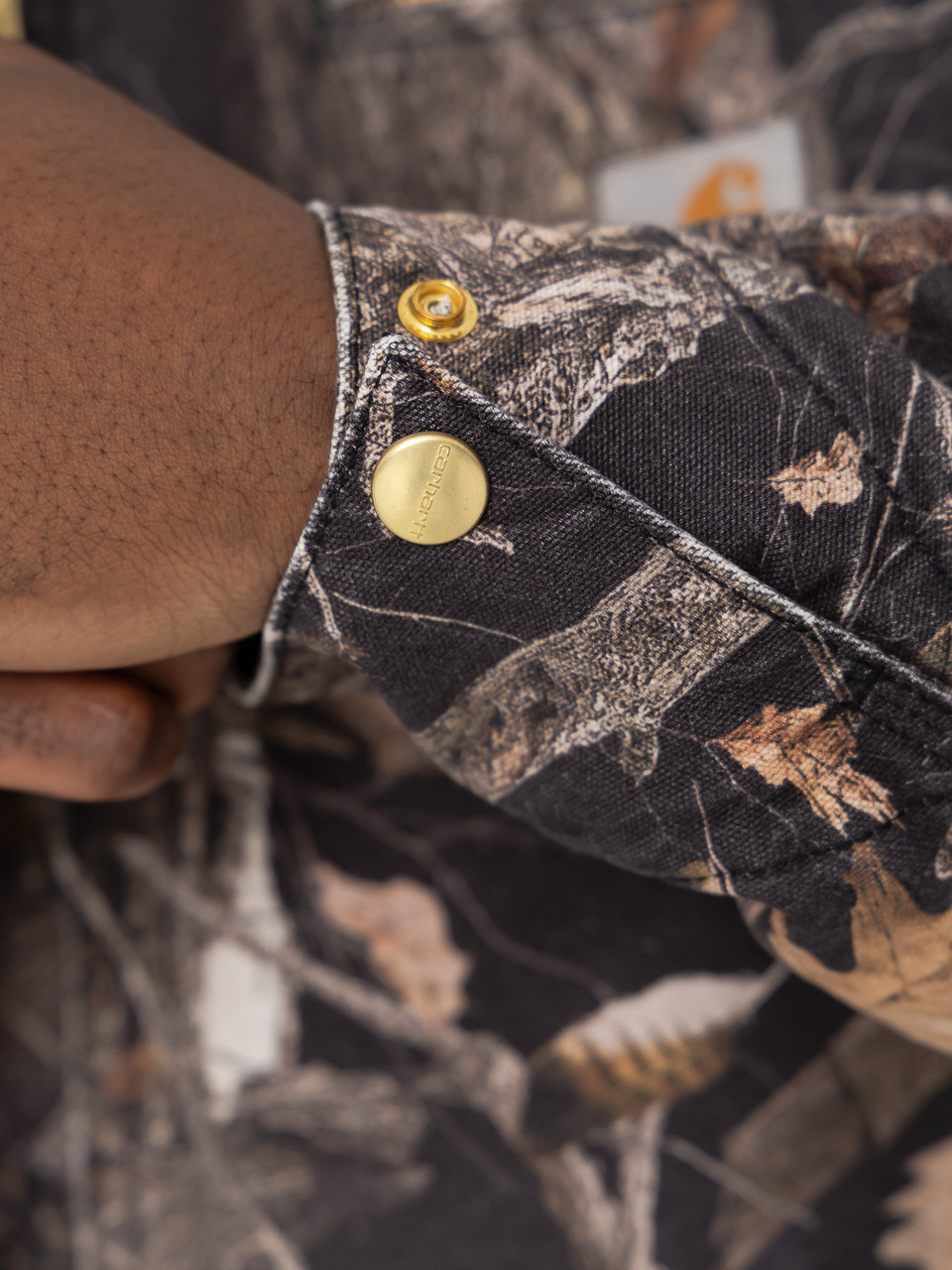 Carhartt WIP Jacke OG Detroit (camo feather tree black/black/heavy stone wash)