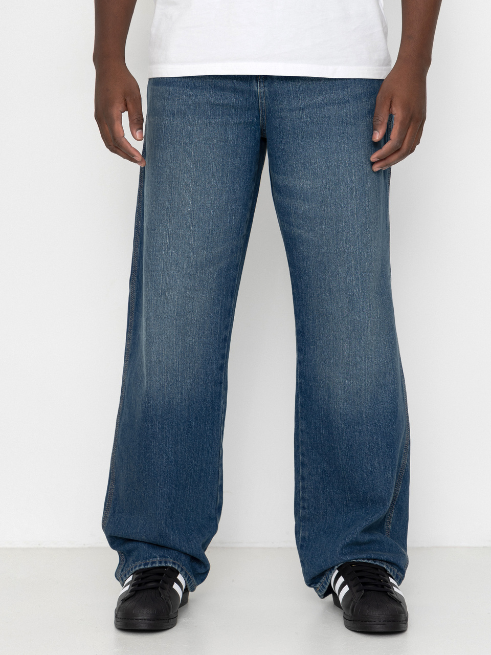 Dickies Springerville Baggy Straight Work Jeans Hose (mid blue fade wash)