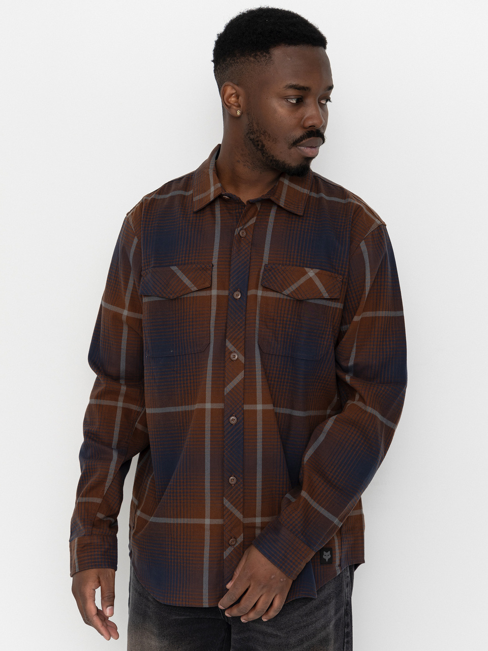 Fox Survivalist Fire Flannel Shirt (dark brown)
