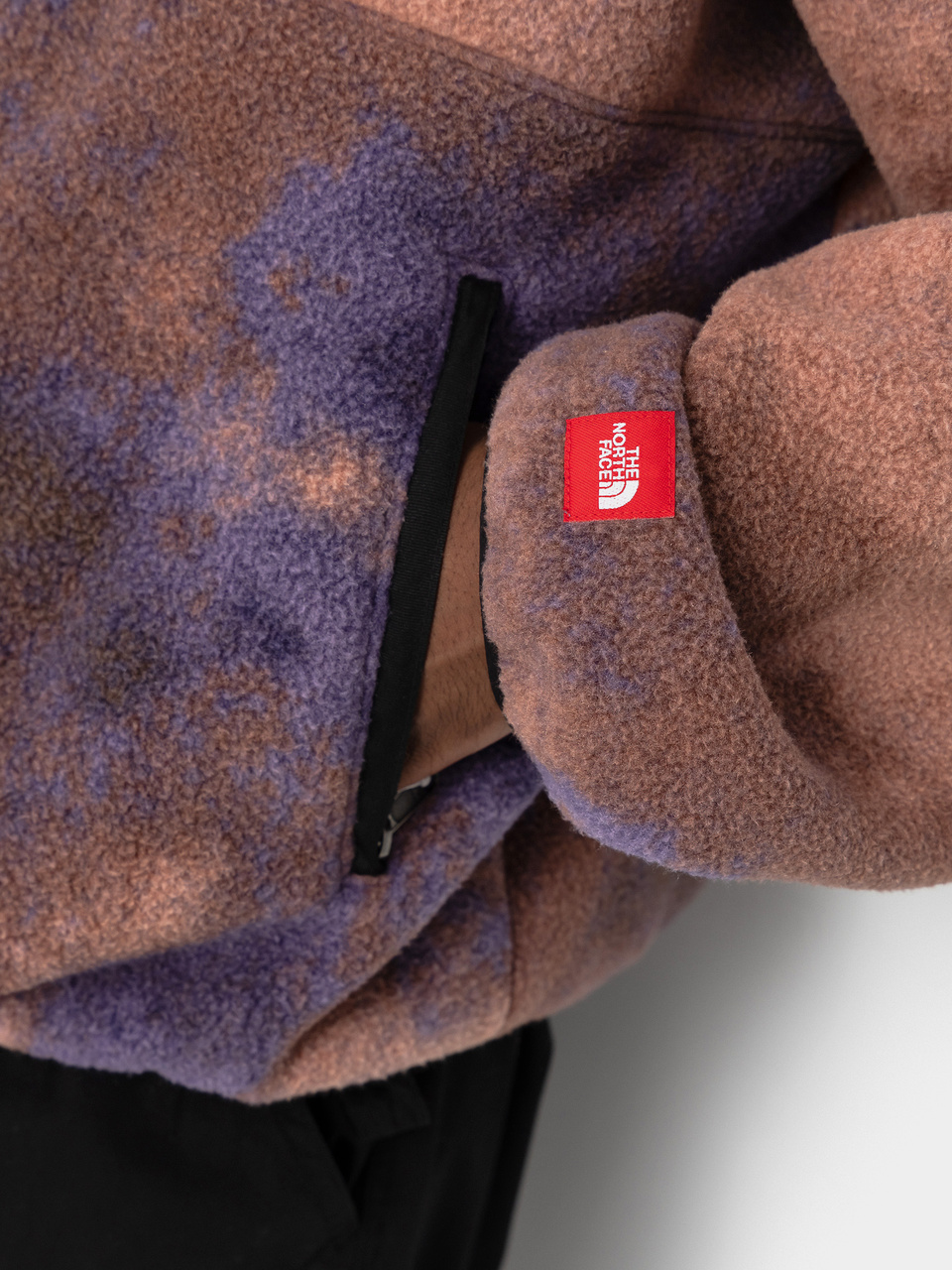 Mens The North Face Red Box Printed 1/2 Zip Fleece (grounded plum 1989 cata)
