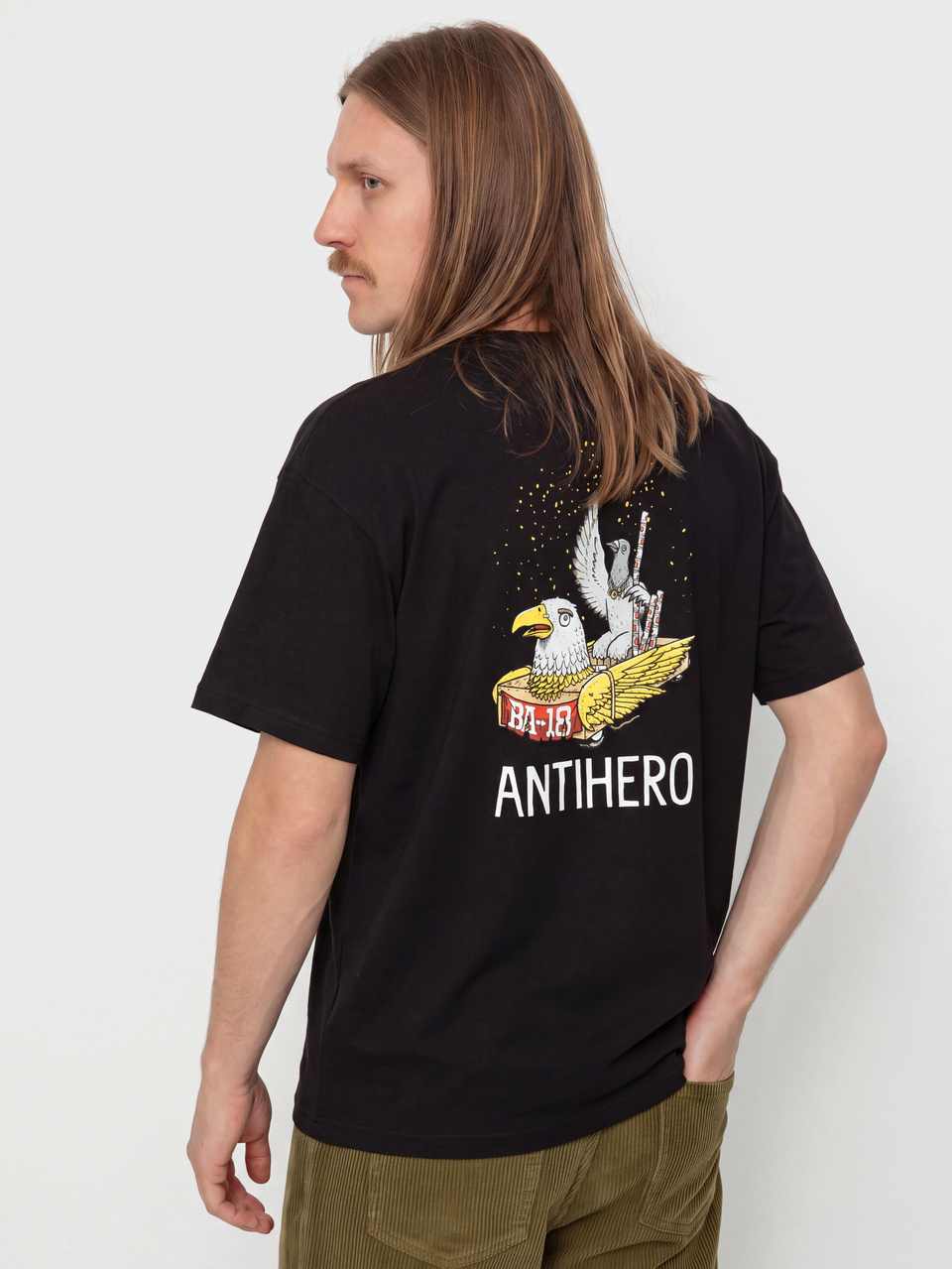 Antihero Ba First T-Shirt (black w/multi color prints)