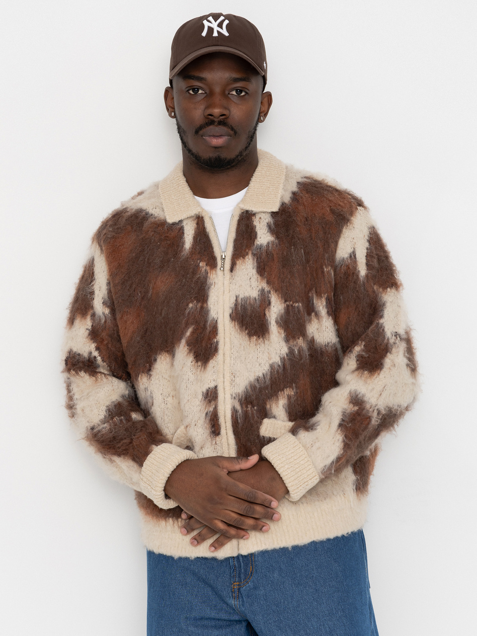 OBEY Cow Pattern Zip Strickjacke (cow multi)