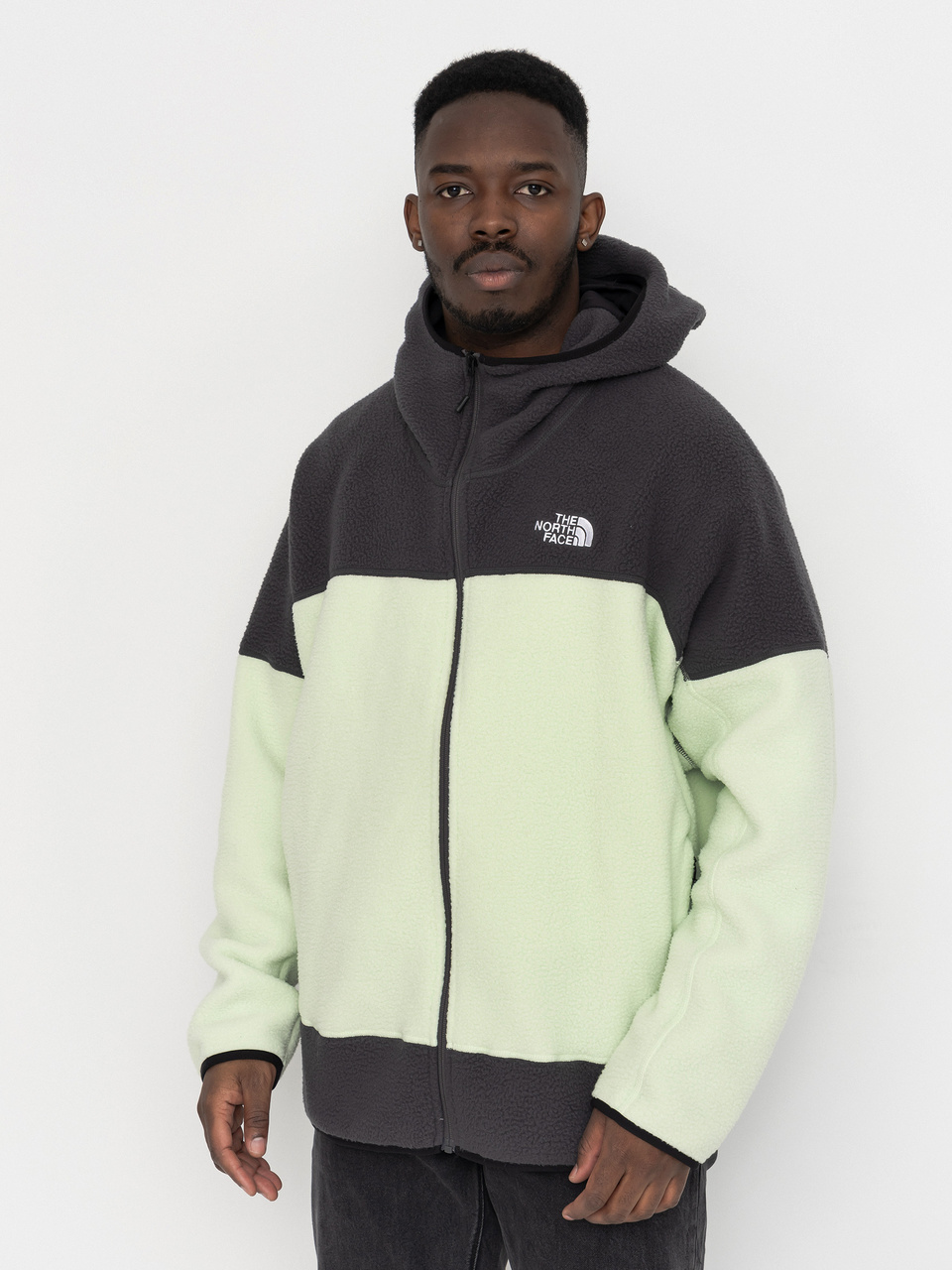The North Face Sweatshirt Nse Full Zip Mask Fleece (calcified lime/anthraci)