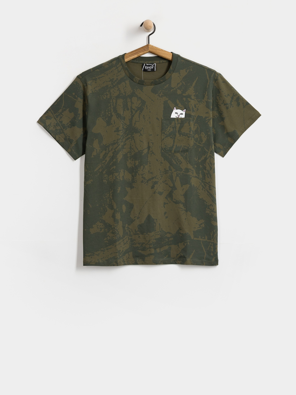 RipNDip T-Shirt Lord Nermal Pocket (forest camo)