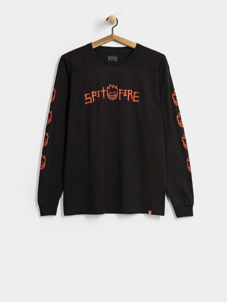 Spitfire Longsleeve Rough Scribble Bighead Sleeve (black w/red prints)