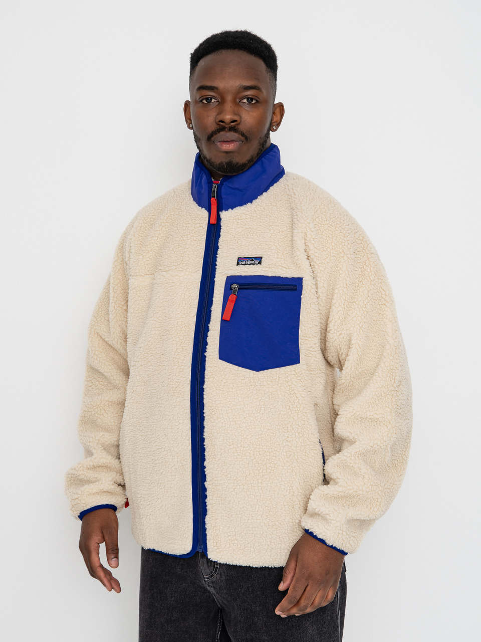Patagonia Jacket Classic Retro X (dark natural w/cobalt blue)