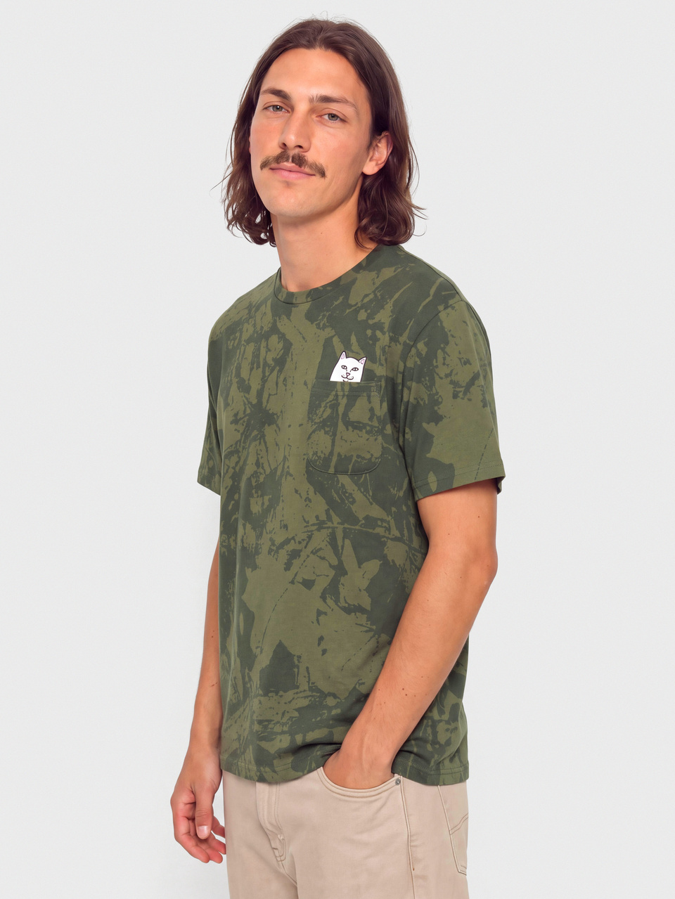 RipNDip T-Shirt Lord Nermal Pocket (forest camo)