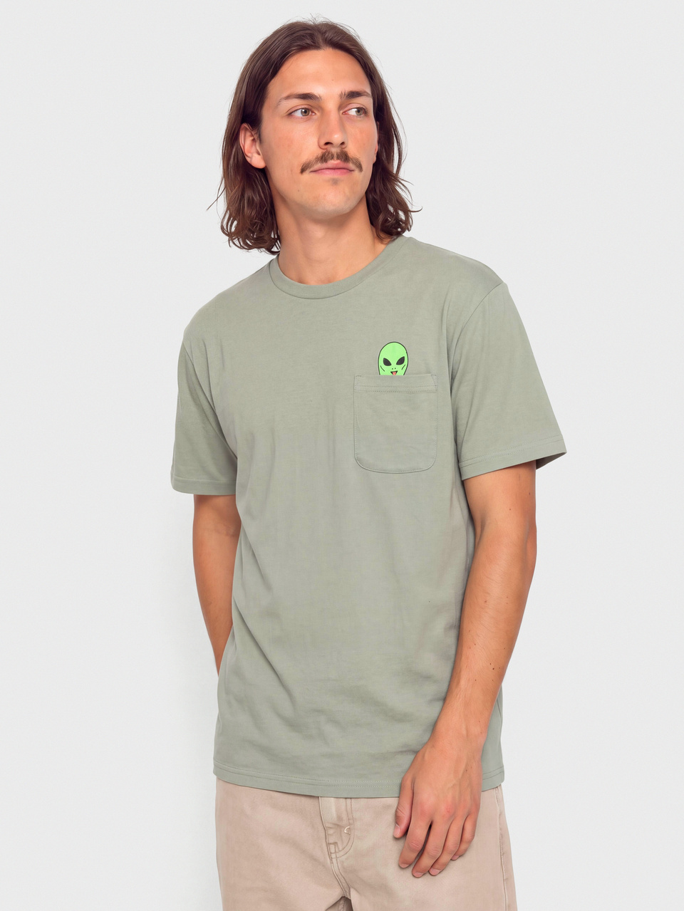 RipNDip T-Shirt Lord Alien Pocket (dusty sage)