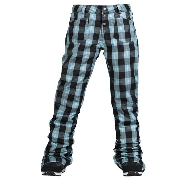 Womens Burton Snowboard Pants TWC Skinny (blotto grey siouxies plaid)