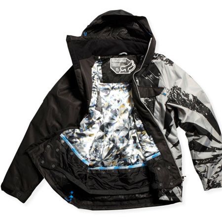 Mens Fox snowboard jacket FX- 360 Snow (black/blue) 