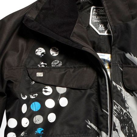 Mens Fox snowboard jacket FX- 360 Snow (black/blue) 