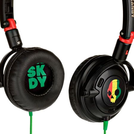 SkullCandy Headphones Lowrider (rasta w/mic)