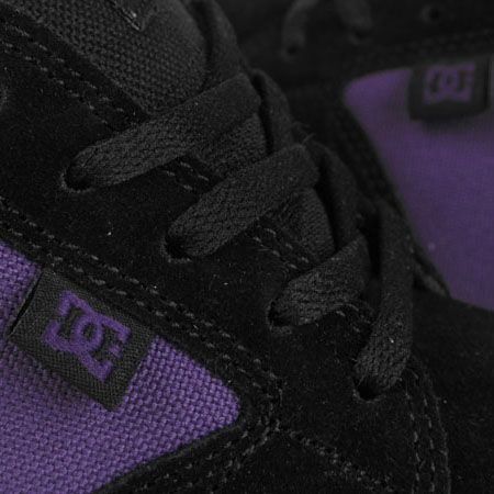 black and purple dc shoes