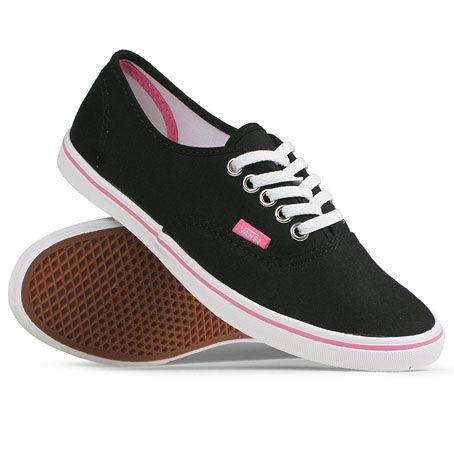 Pink and black vans clearance shoes