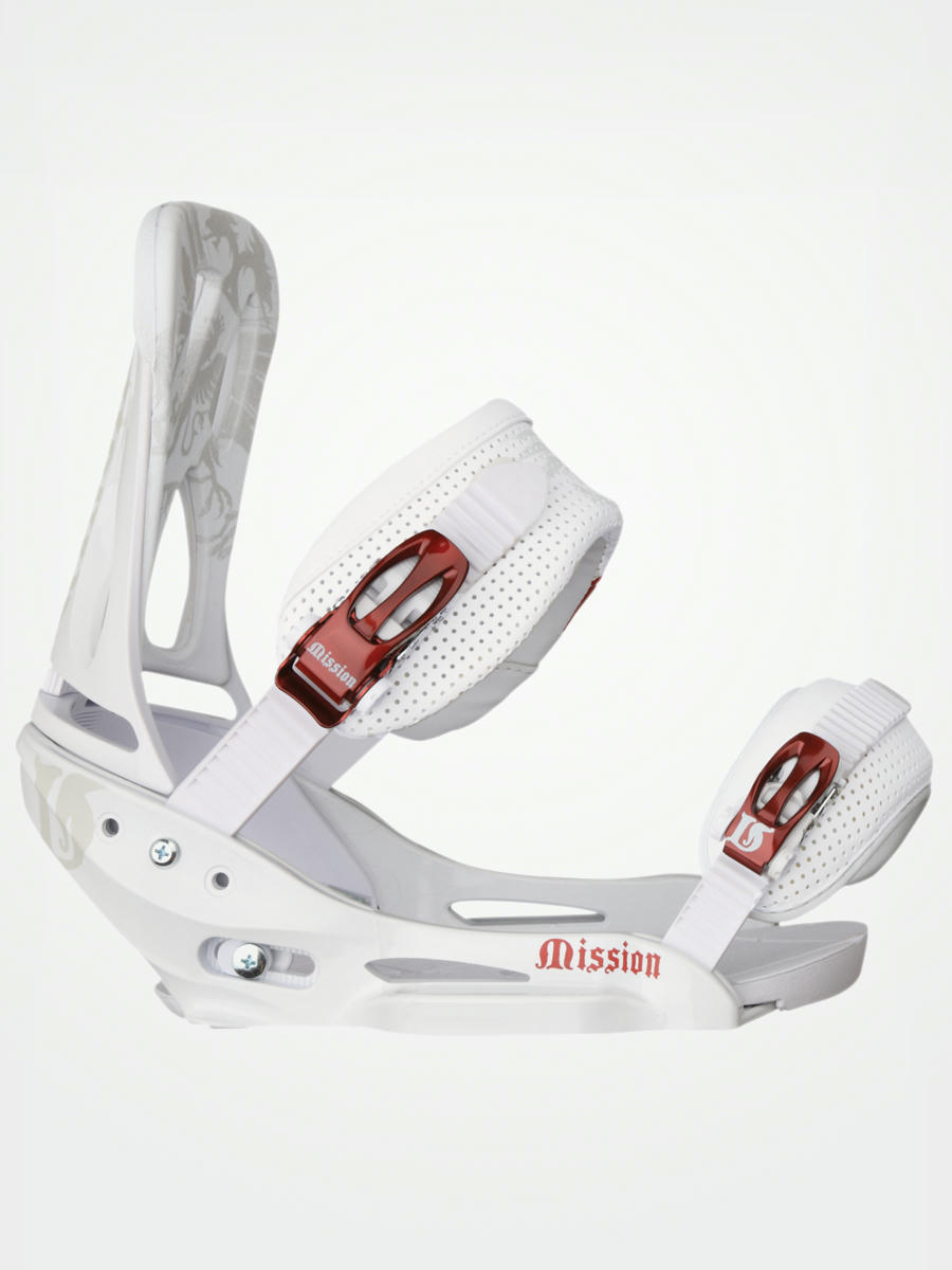 Mens Burton snowboard bindings Mission EST white of arms