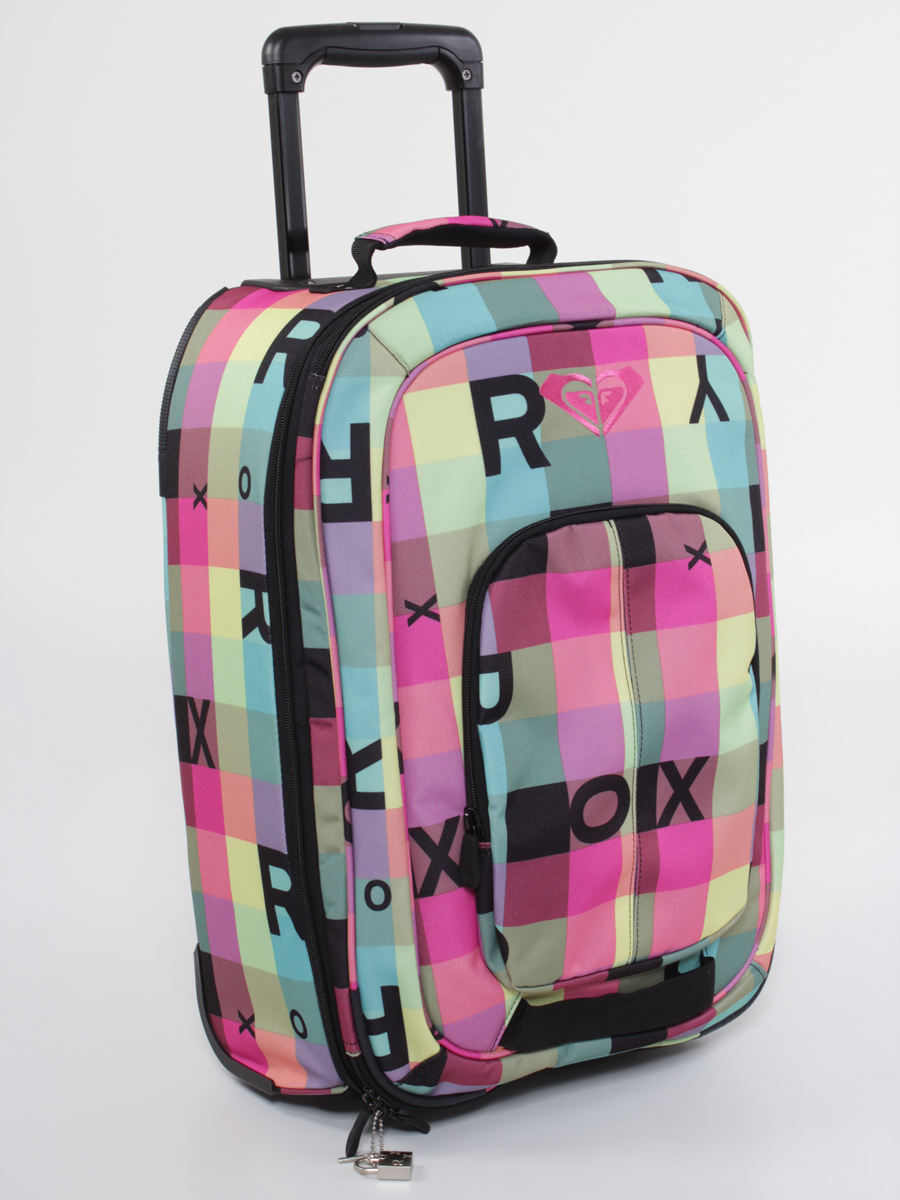 neon pink suitcase