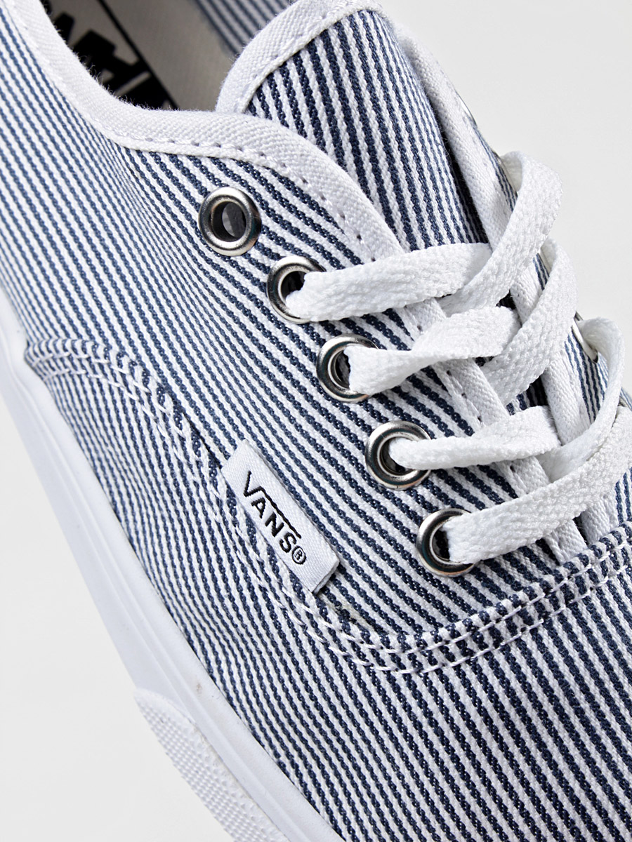 Vans authentic white blue on sale stripe