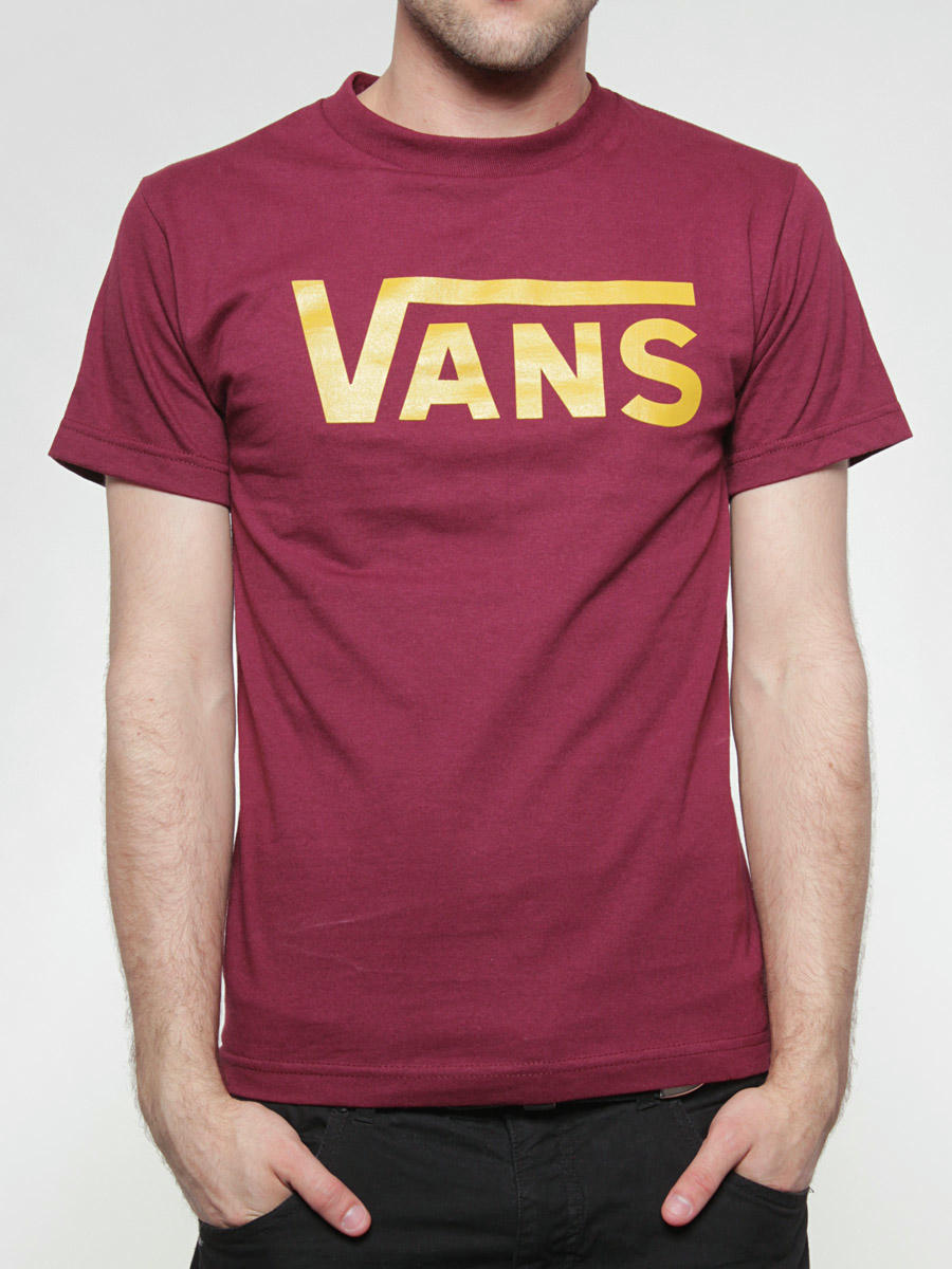 burgundy vans t shirt