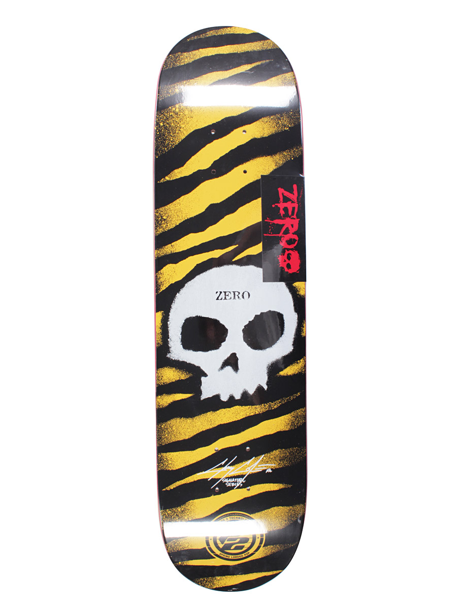 Zero Deck Cole Stncil Skull P2 7.875'' (yellow/black)
