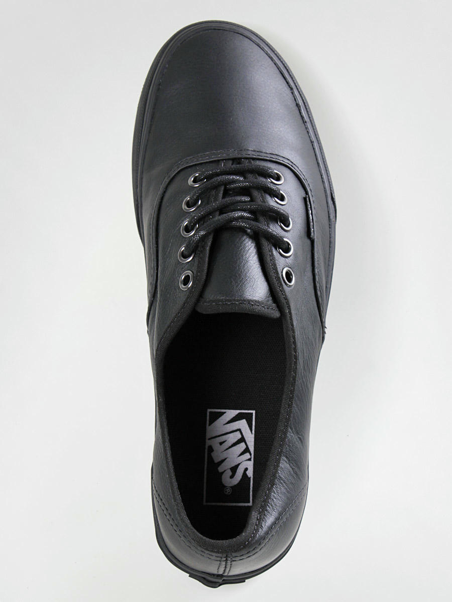 Black vans 2024 shoes leather