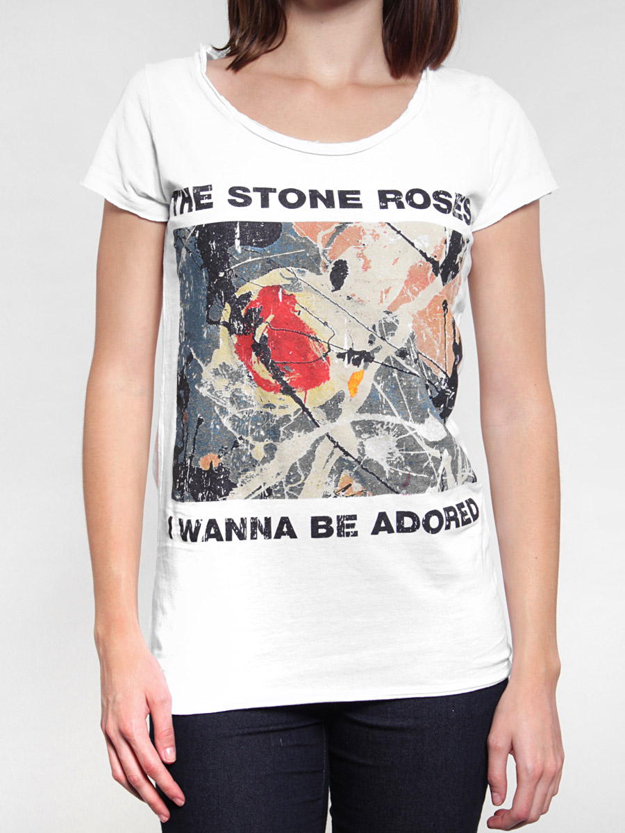 Buy Rock Off Stone Roses Adored T-shirt In Grey