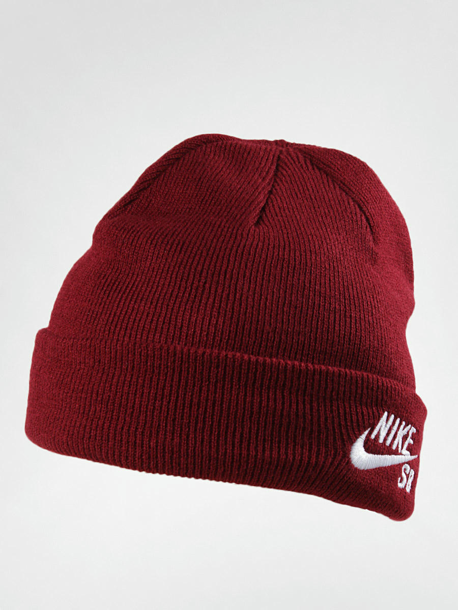 burgundy nike beanie