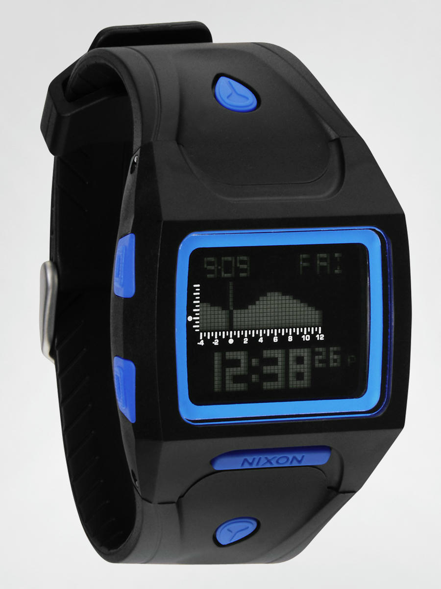 black and blue nixon watch