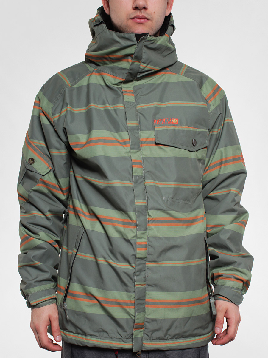 Mens 686 snowboard jacket Mannual Factor Ins League Stripe (army)