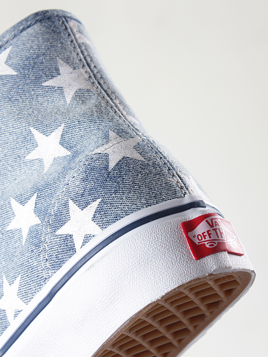 Vans shoes Authentic Hi VRQF7XJ (washed denim/blue/stars)