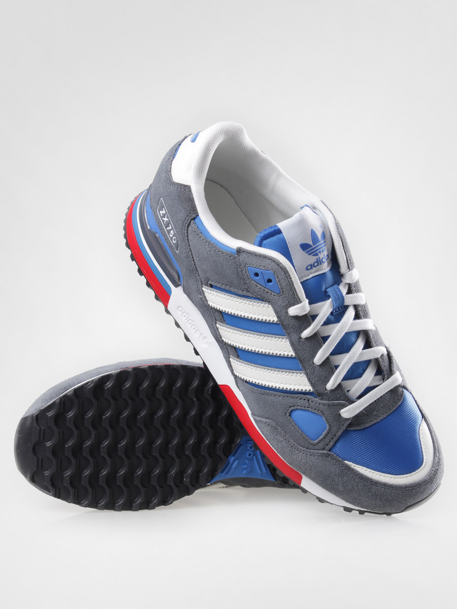 adidas gazelle silver green womens adidas Mens ZX 750 Woven Lace Up Sneakers Grey 11 Casual main image 1