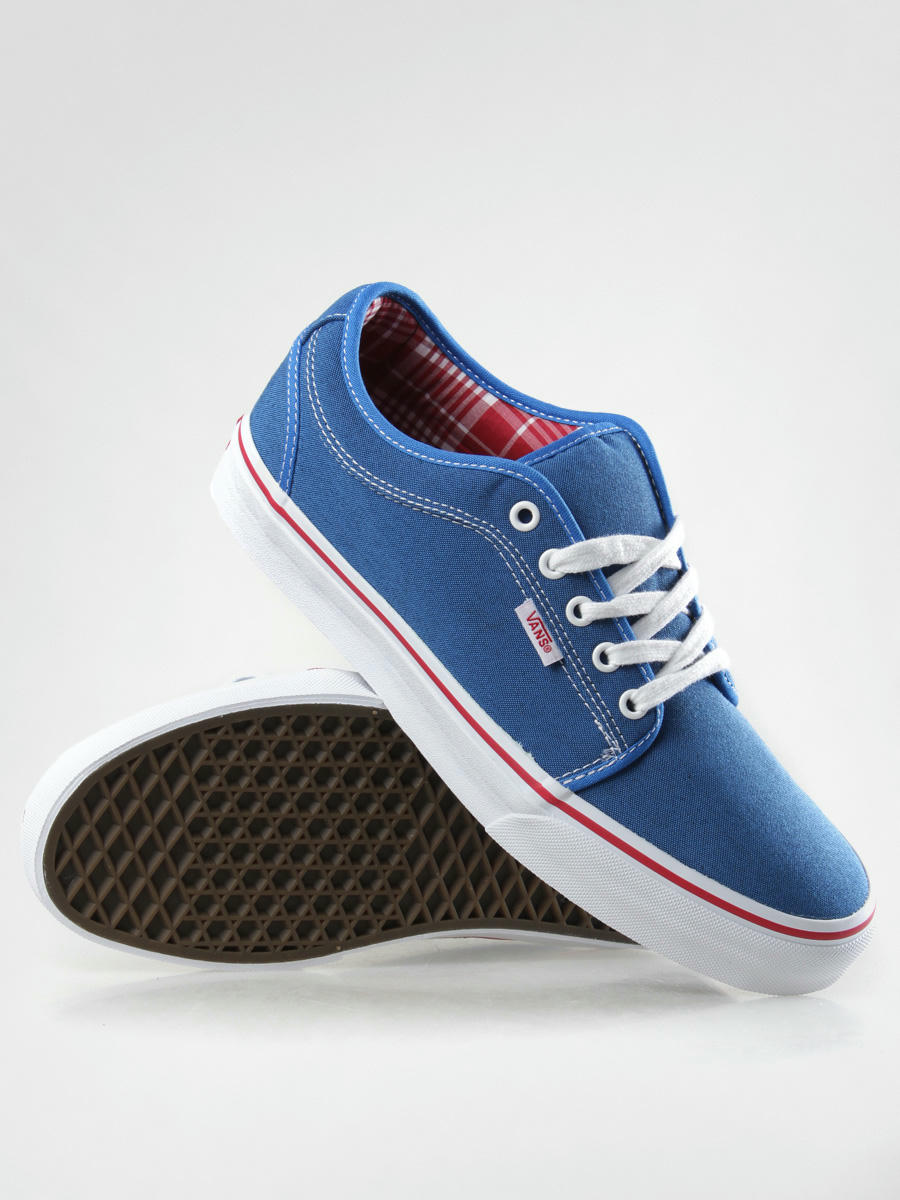 light blue and red vans