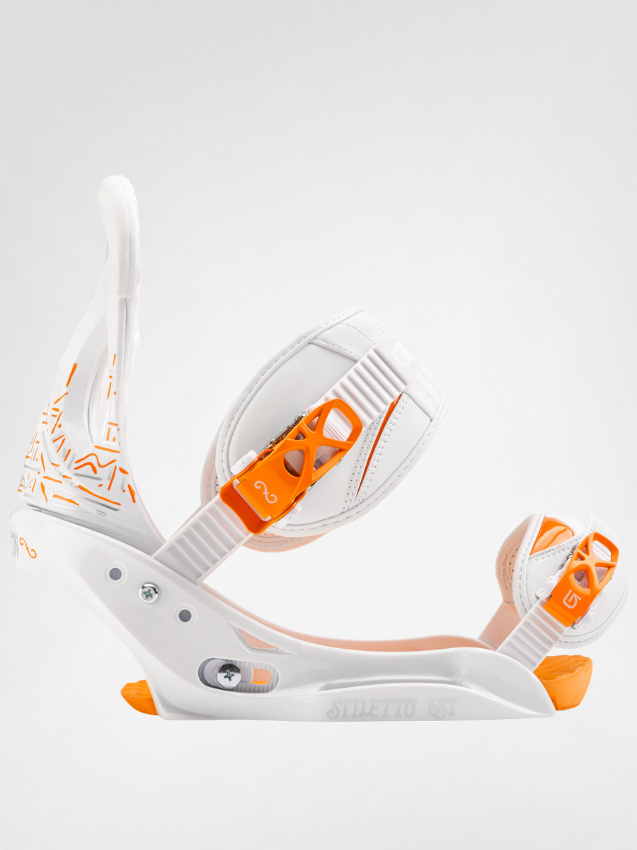 Womens Burton snowboard bindings Stiletto EST (white & orange)