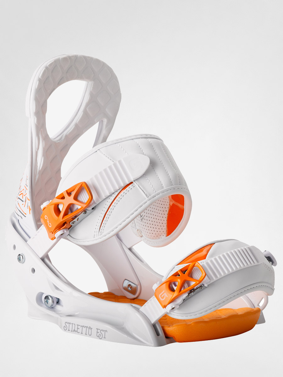 Womens Burton snowboard bindings Stiletto EST (white & orange)
