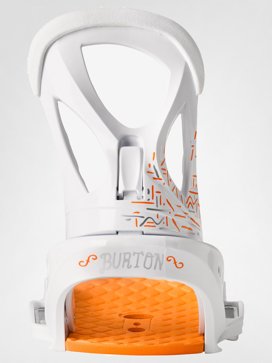 Womens Burton snowboard bindings Stiletto EST (white & orange)