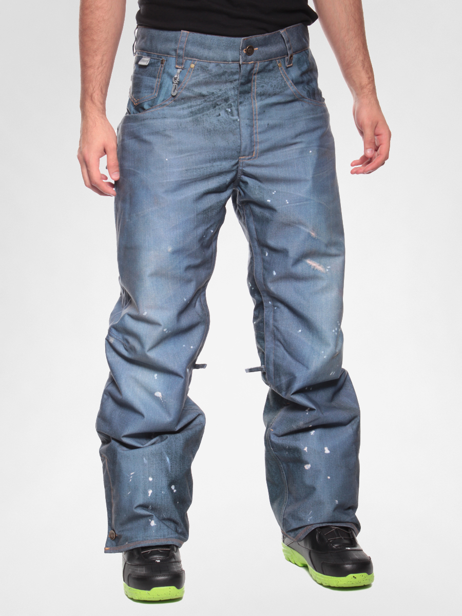 Mens 686 Snow Pants Rsrv Destructed Denim Ins (indigo)