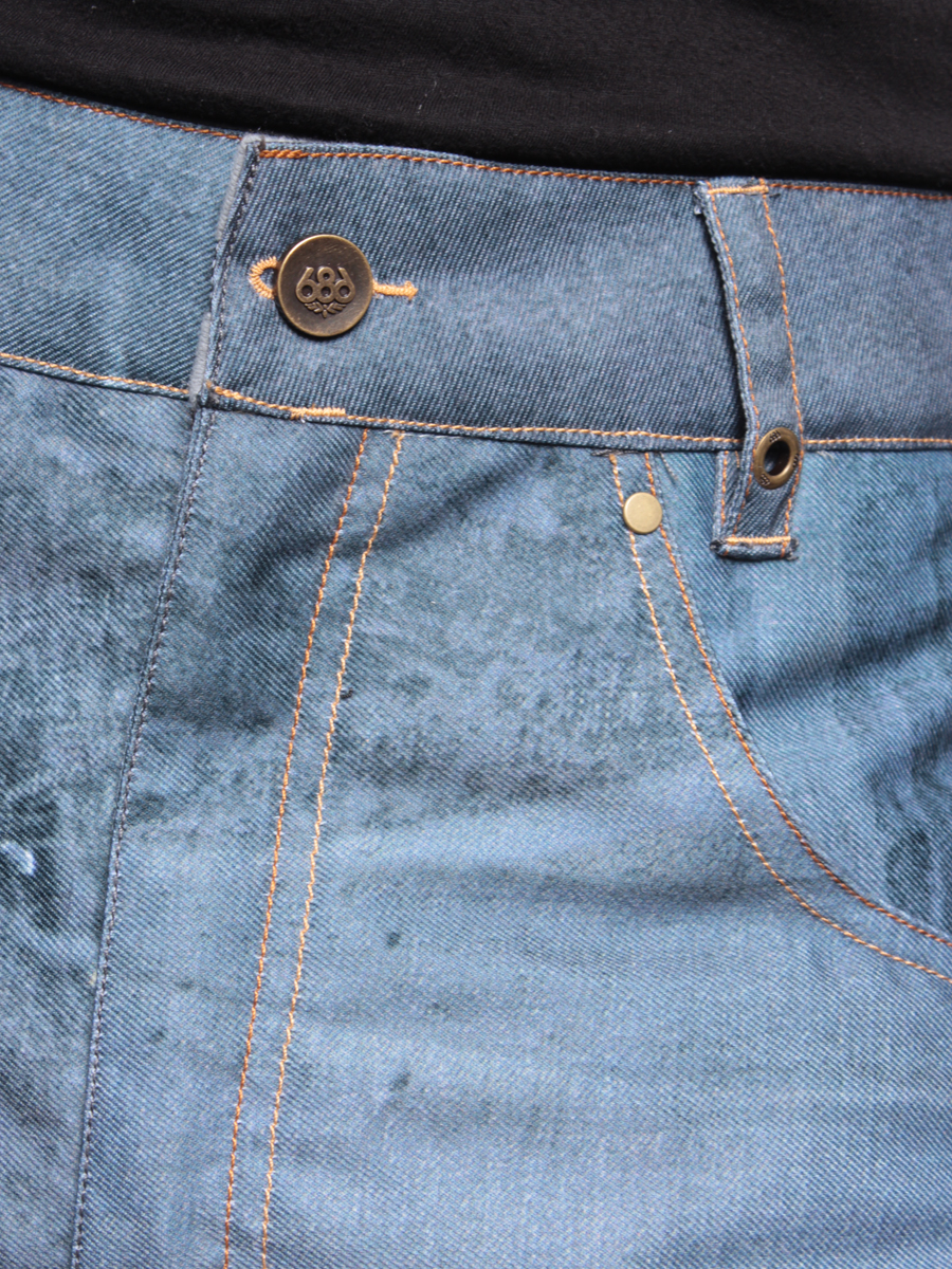 Mens 686 Snow Pants Rsrv Destructed Denim Ins (indigo)