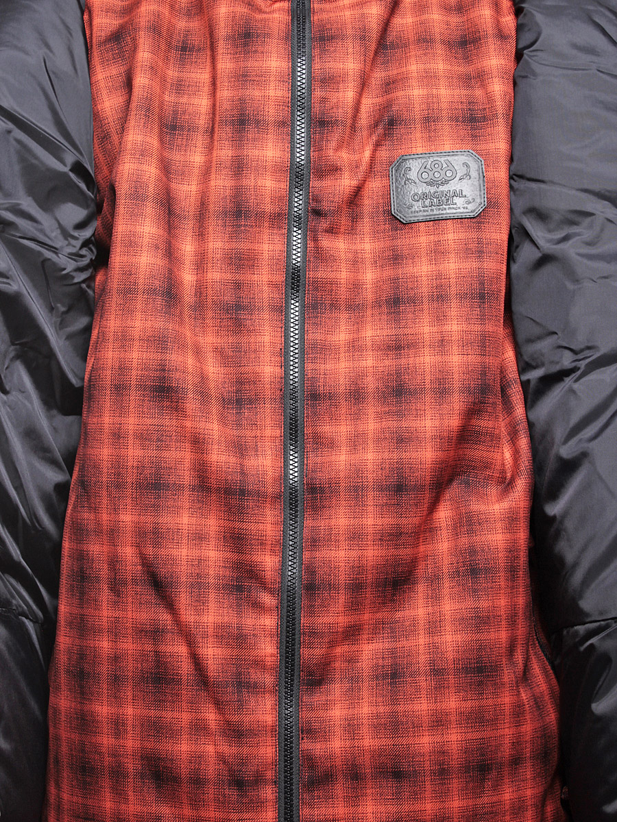 Mens 686 snowboard jacket Smarty Truckee-Plaid (rust)