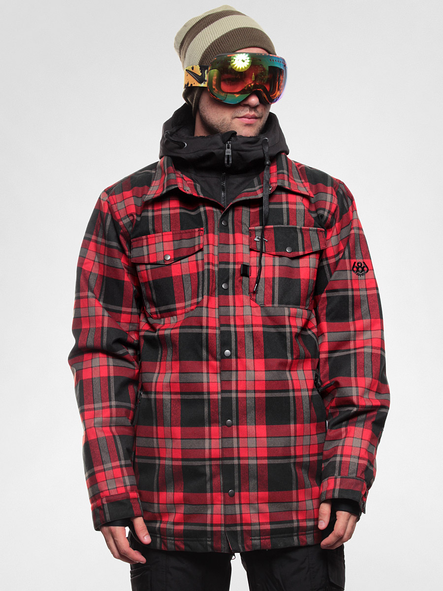 Mens 686 snowboard jacket Rsrvd Axxe Flannel Ins (chili)