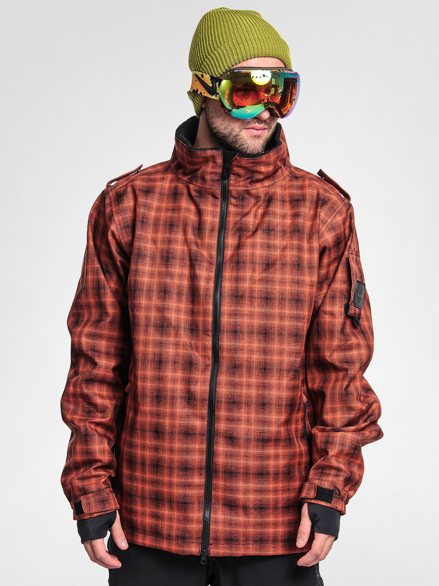 Mens 686 snowboard jacket Smarty Truckee-Plaid (rust)