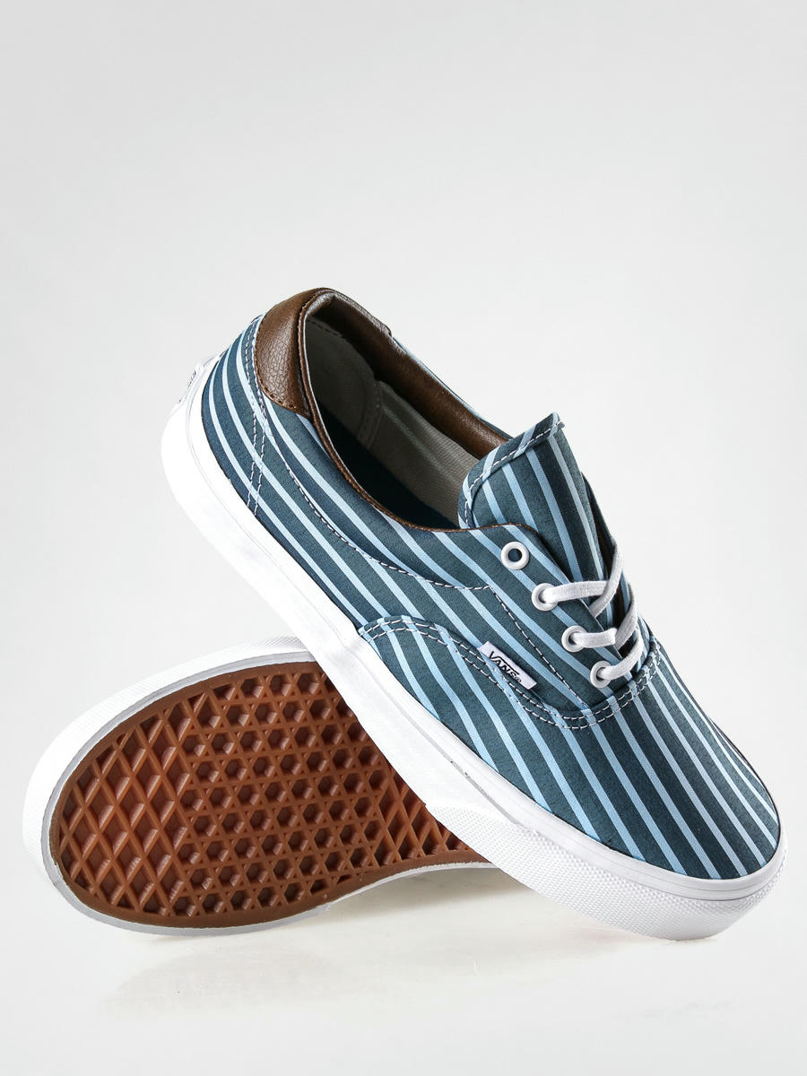 blue and white striped vans