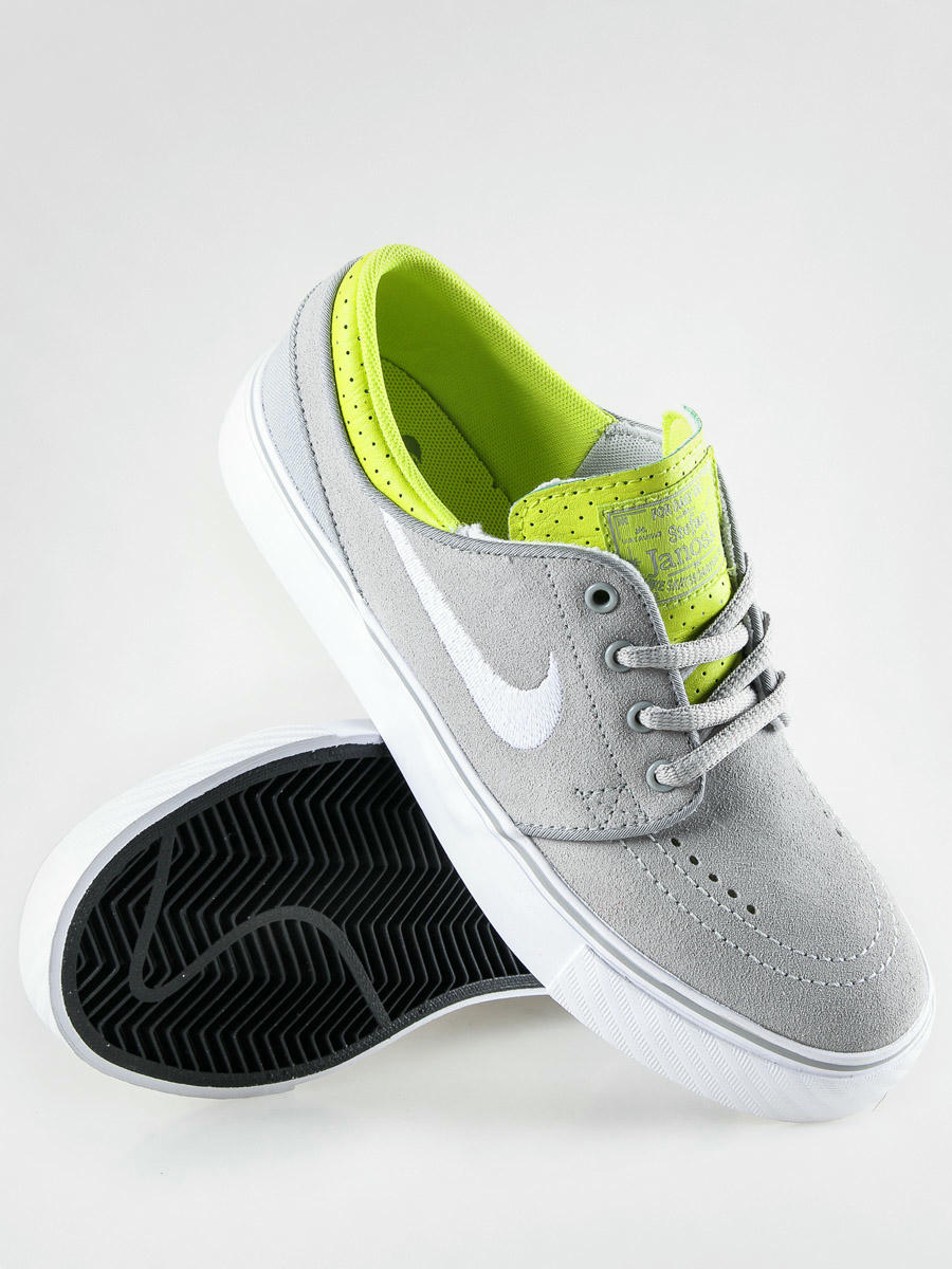 Nike Shoes Stefan Janoski GS grey base grey white venom green