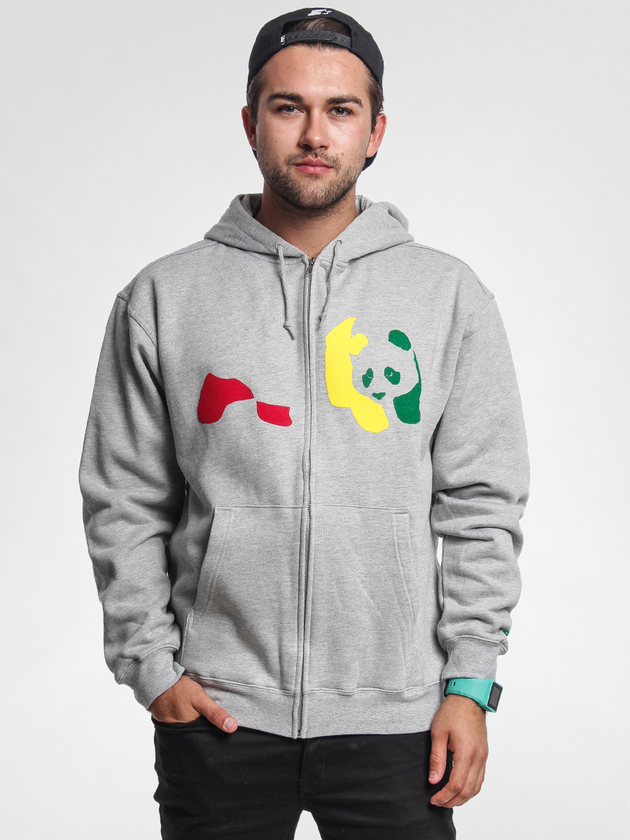 Enjoi Hoodie Fuzzy Rasta Panda ZHD (grey/rasta)